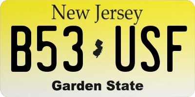 NJ license plate B53USF