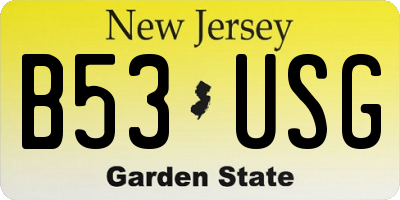 NJ license plate B53USG