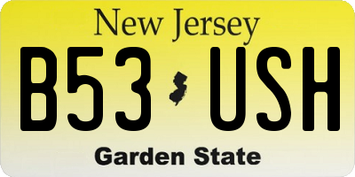 NJ license plate B53USH