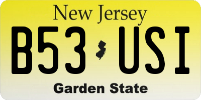 NJ license plate B53USI