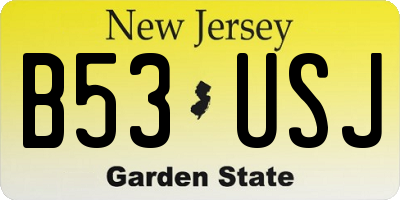 NJ license plate B53USJ
