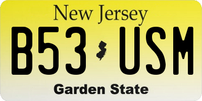 NJ license plate B53USM
