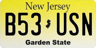 NJ license plate B53USN