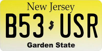 NJ license plate B53USR