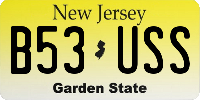 NJ license plate B53USS