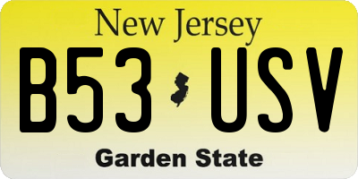 NJ license plate B53USV