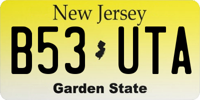 NJ license plate B53UTA