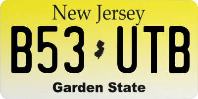 NJ license plate B53UTB