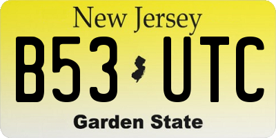 NJ license plate B53UTC