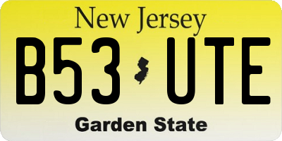 NJ license plate B53UTE