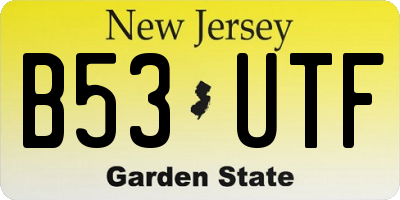 NJ license plate B53UTF