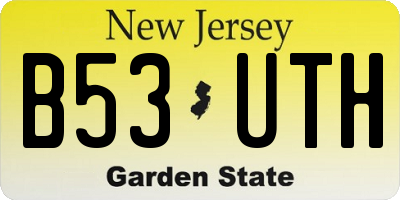 NJ license plate B53UTH