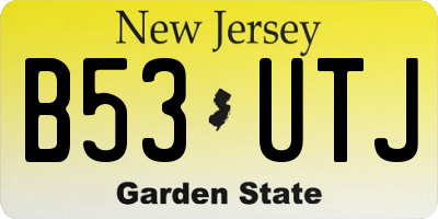 NJ license plate B53UTJ