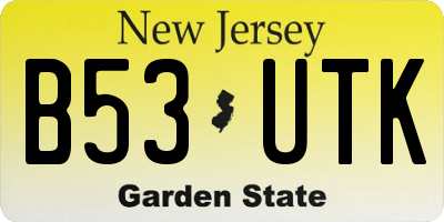 NJ license plate B53UTK