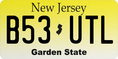 NJ license plate B53UTL