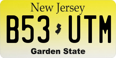 NJ license plate B53UTM
