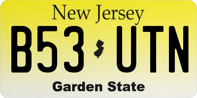 NJ license plate B53UTN