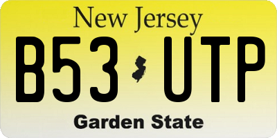 NJ license plate B53UTP