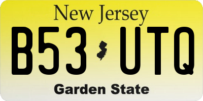 NJ license plate B53UTQ