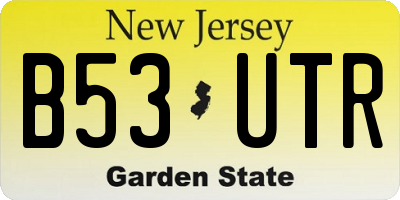 NJ license plate B53UTR