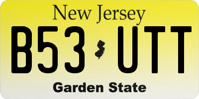 NJ license plate B53UTT