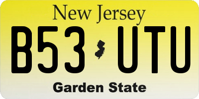 NJ license plate B53UTU