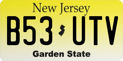 NJ license plate B53UTV