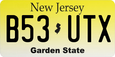 NJ license plate B53UTX