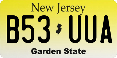 NJ license plate B53UUA