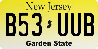NJ license plate B53UUB