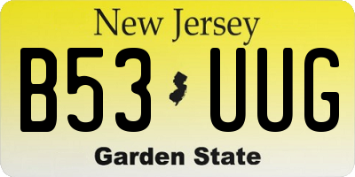NJ license plate B53UUG