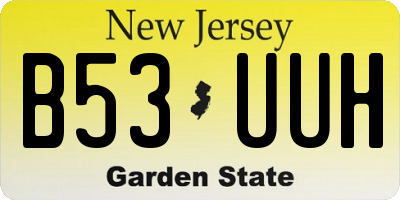 NJ license plate B53UUH