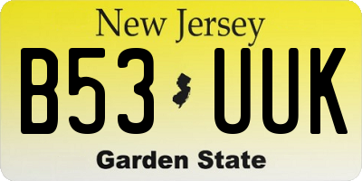 NJ license plate B53UUK