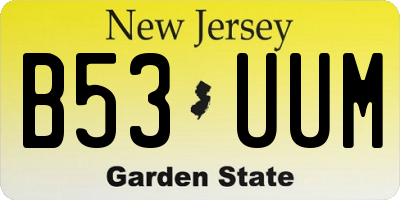NJ license plate B53UUM