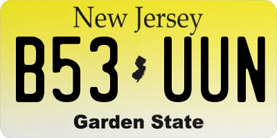 NJ license plate B53UUN