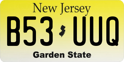 NJ license plate B53UUQ