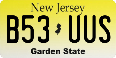 NJ license plate B53UUS