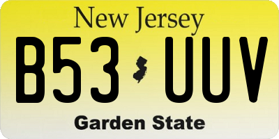 NJ license plate B53UUV