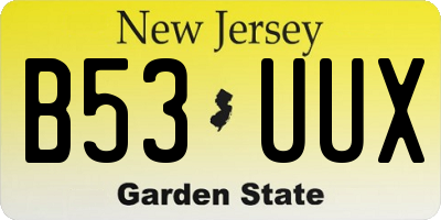 NJ license plate B53UUX