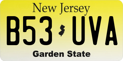 NJ license plate B53UVA