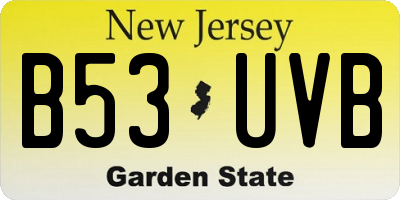 NJ license plate B53UVB