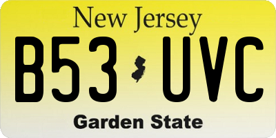 NJ license plate B53UVC