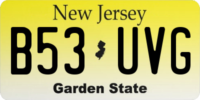 NJ license plate B53UVG