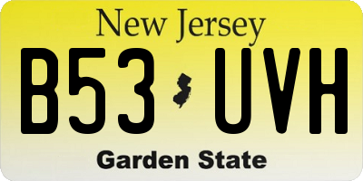 NJ license plate B53UVH