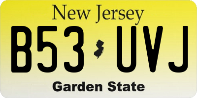 NJ license plate B53UVJ