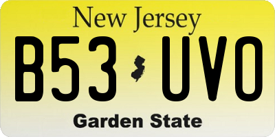 NJ license plate B53UVO
