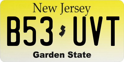 NJ license plate B53UVT