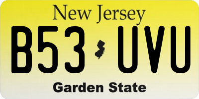 NJ license plate B53UVU