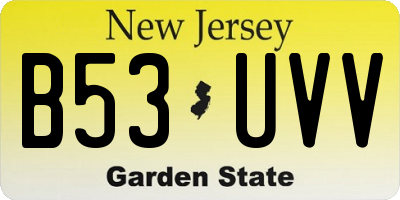 NJ license plate B53UVV