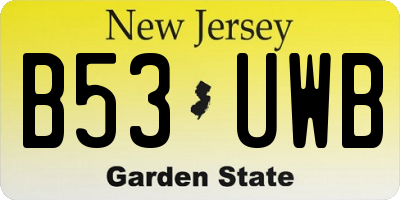 NJ license plate B53UWB